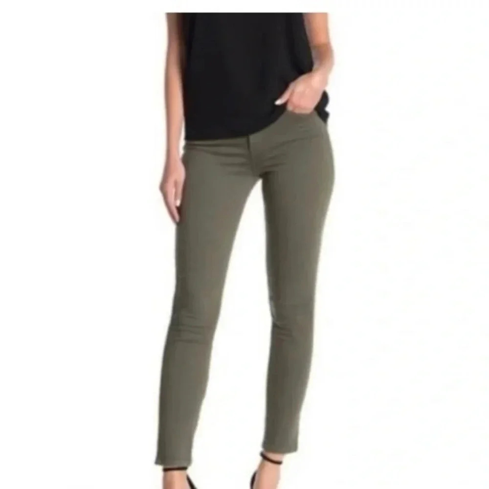 Paige Hoxton Ankle Skinny Jeans Seaweed Green